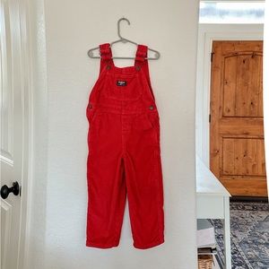 4T Red Oshkosh Corduroy Overalls